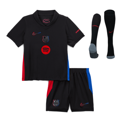Kid's Barcelona Away  Soccer Jersey Kit(Jersey+Shorts+Socks) 2024/25 - Spotify Logo Without Text footmaillots.fr