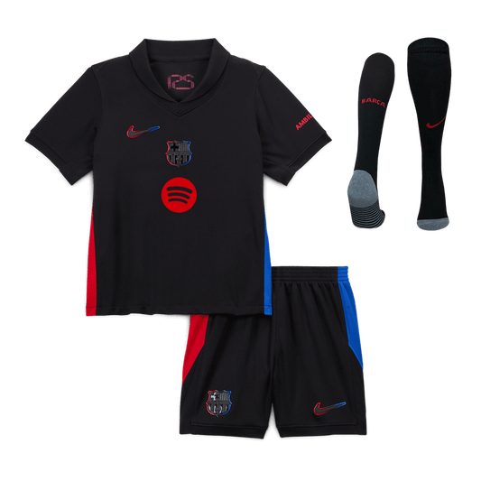 Kid's Barcelona Away  Soccer Jersey Kit(Jersey+Shorts+Socks) 2024/25 - Spotify Logo Without Text footmaillots.fr
