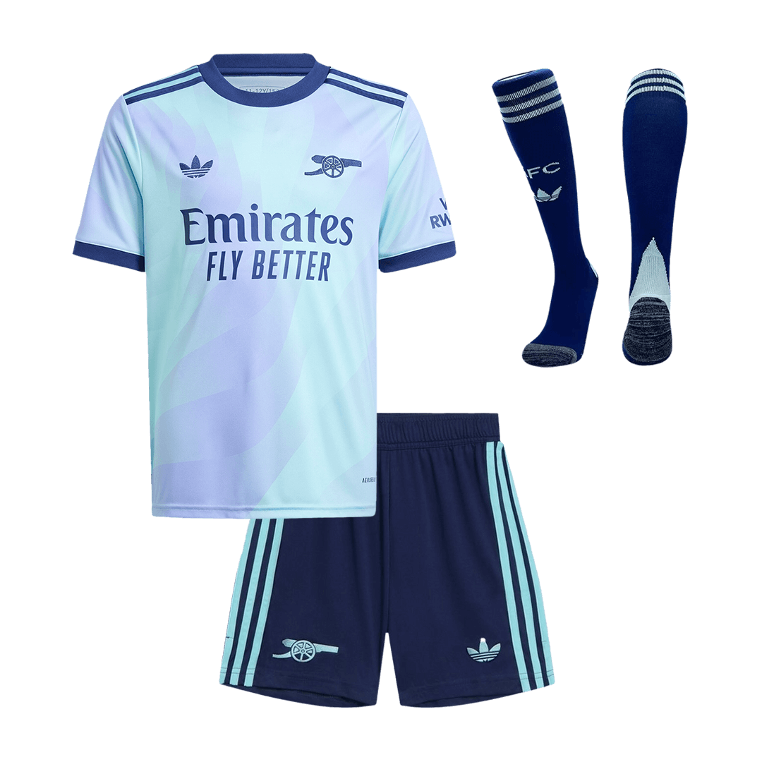 Kid's Arsenal Third Away  Soccer Jersey Kit(Jersey+Shorts+Socks) 2024/25 footmaillots.fr