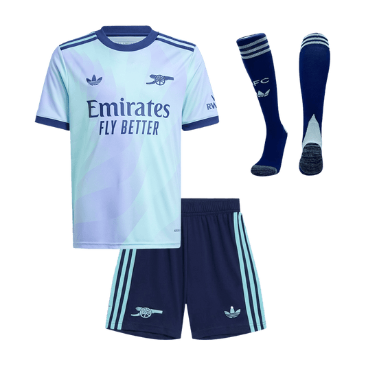 Kid's Arsenal Third Away  Soccer Jersey Kit(Jersey+Shorts+Socks) 2024/25 footmaillots.fr