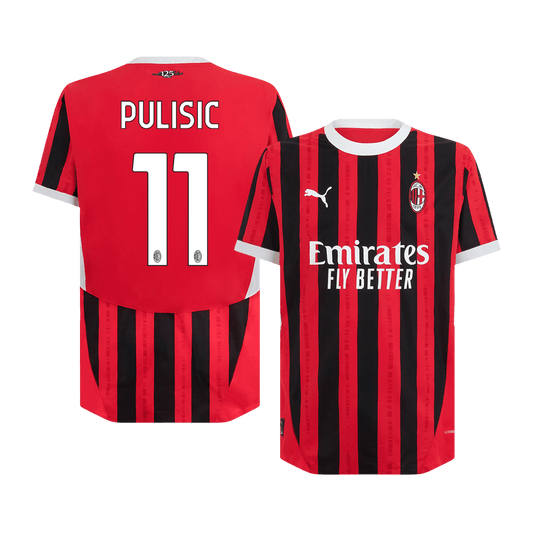 Player Version PULISIC #11 AC Milan Home  Soccer Jersey 2024/25 footmaillots.fr
