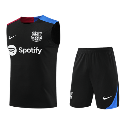 Barcelona Pre-Match  Soccer Jersey Vest Kit(Jersey+Shorts) 2024/25 footmaillots.fr