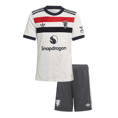 Kid's Manchester United Third Away  Soccer Jersey Kit(Jersey+Shorts) 2024/25 footmaillots.fr