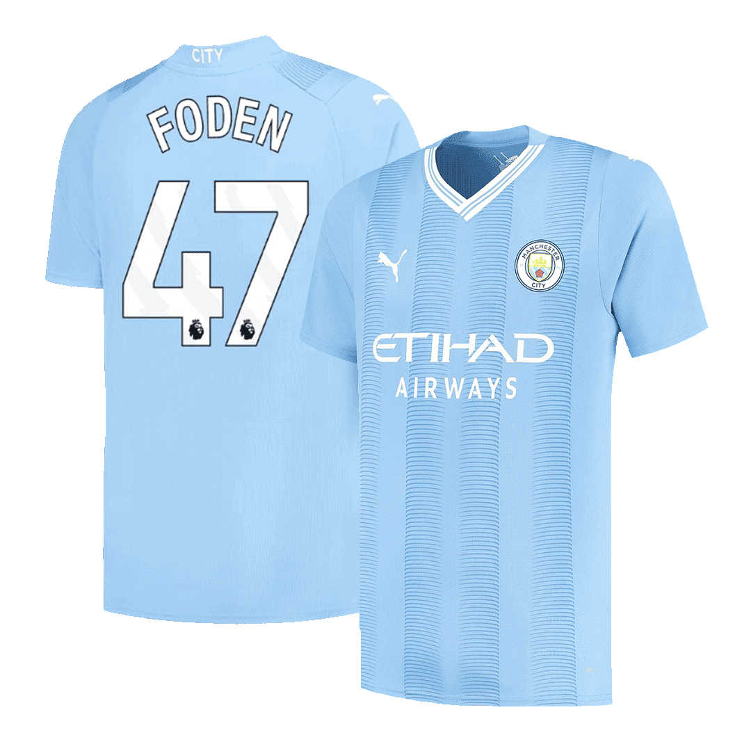 FODEN #47 Manchester City Home  Soccer Jersey 2023/24 footmaillots.fr