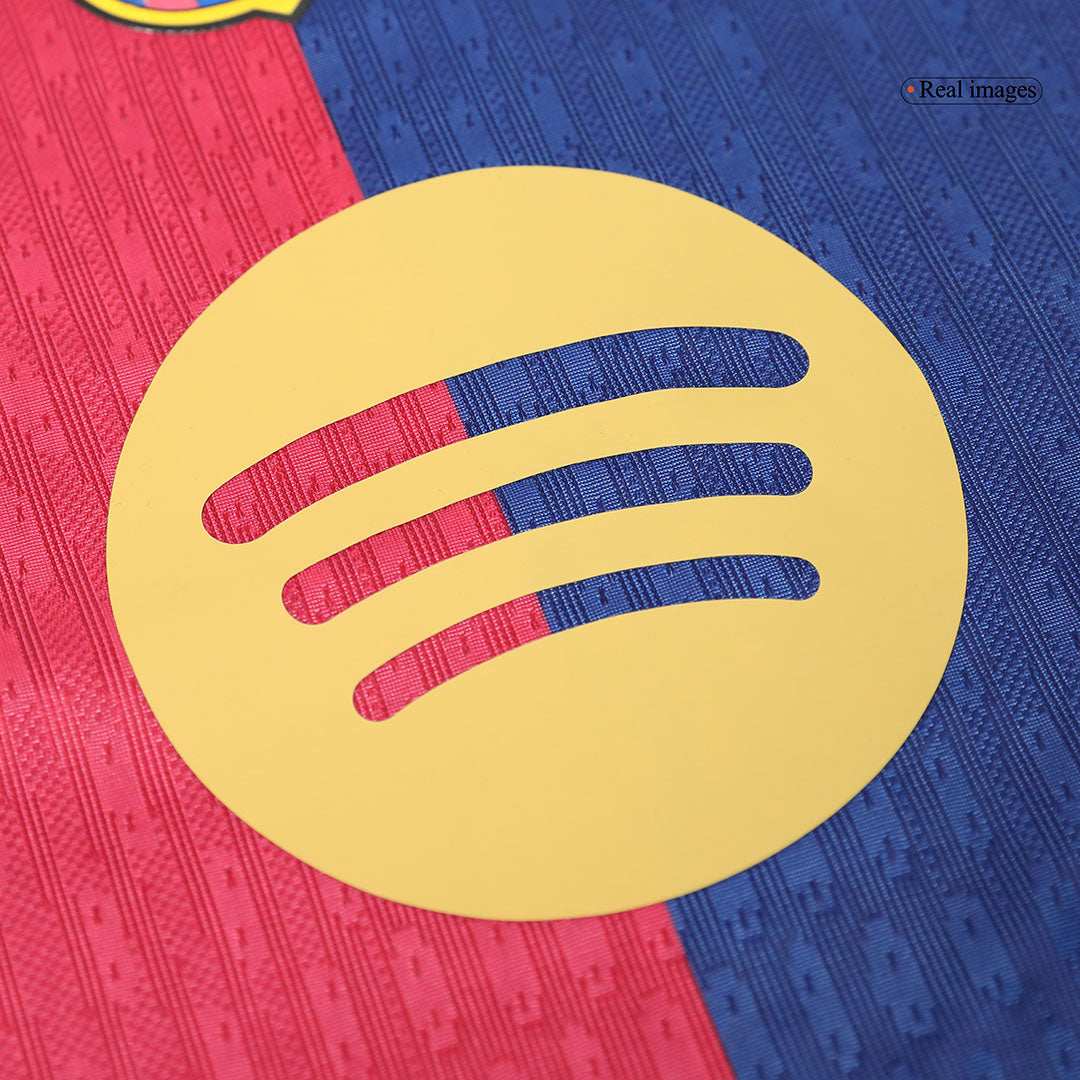 Player Version LEWANDOWSKI #9 Barcelona Home  Soccer Jersey 2024/25 - Spotify Logo Without Text footmaillots.fr
