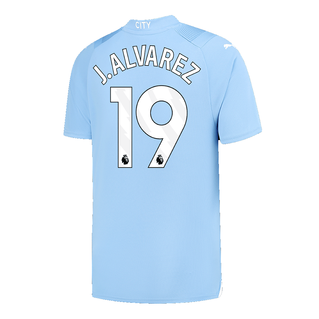 J.ALVAREZ #19 Manchester City Home  Soccer Jersey 2023/24 footmaillots.fr