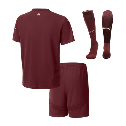 Kid's Manchester City Third Away  Soccer Jersey Kit(Jersey+Shorts+Socks) 2024/25 footmaillots.fr