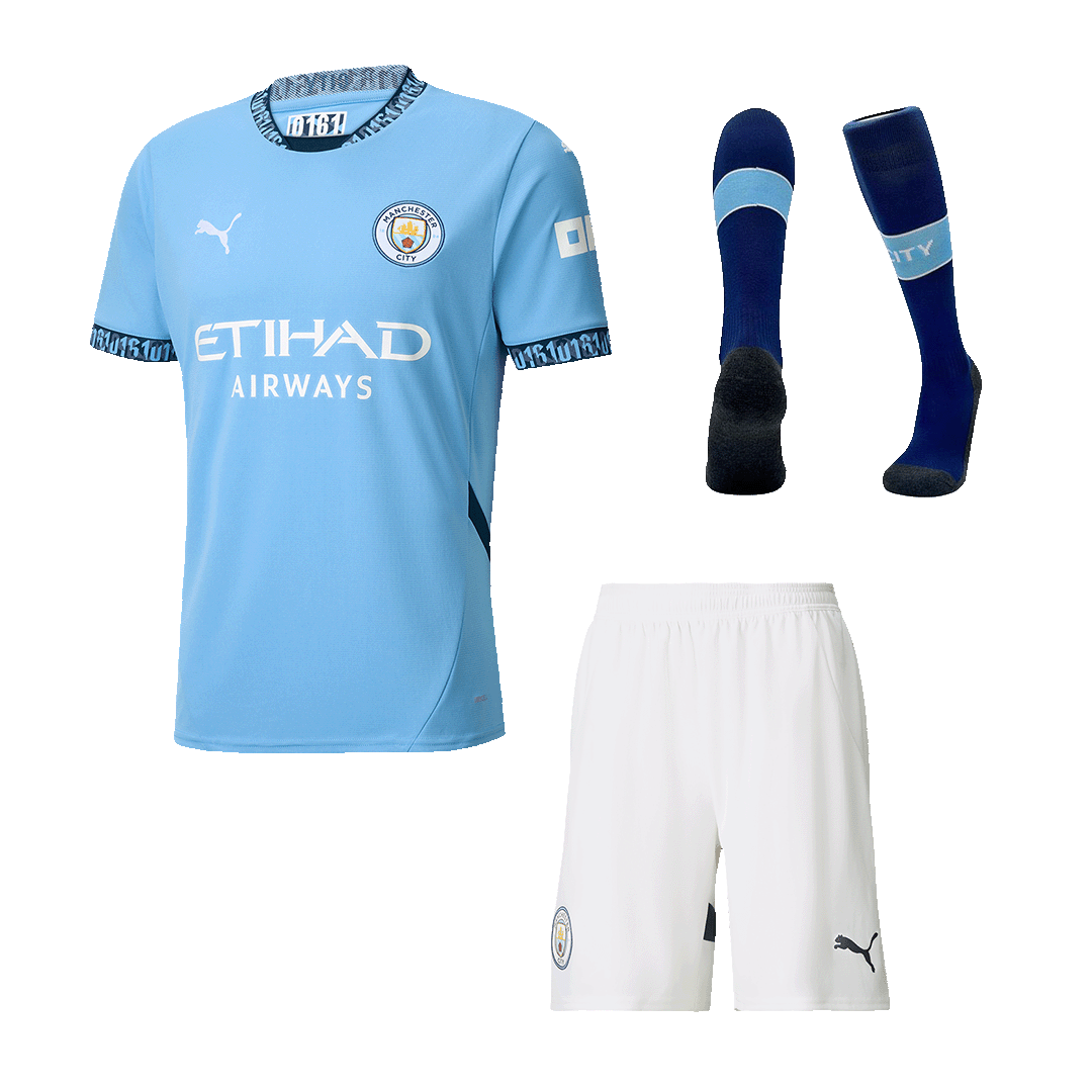 Manchester City Home  Soccer Jersey Kit(Jersey+Shorts+Socks) 2024/25 footmaillots.fr