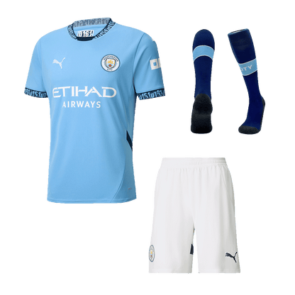 Manchester City Home  Soccer Jersey Kit(Jersey+Shorts+Socks) 2024/25 footmaillots.fr
