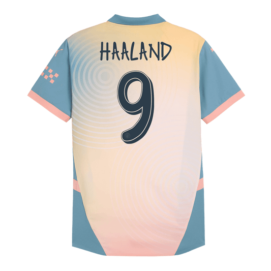 Player Version HAALAND #9 Manchester City Fourth Away  Soccer Jersey 2024/25- Definitely City (UCL) footmaillots.fr