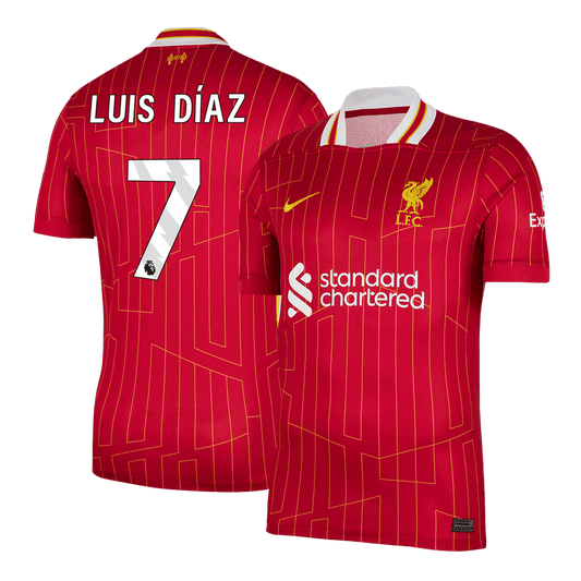 Luis Díaz #7 Liverpool Home  Soccer Jersey 2024/25 footmaillots.fr