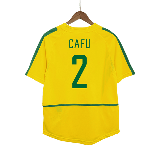 Retro CAFU #2 2002/03 Brazil Home  Soccer Jersey footmaillots.fr
