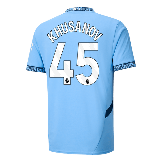 KHUSANOV #45 Manchester City Home  Soccer Jersey 2024/25 footmaillots.fr