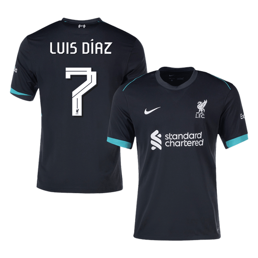 LUIS DÍAZ  #7 Liverpool Away  Soccer Jersey 2024/25 - UCL footmaillots.fr
