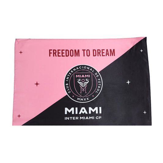 Inter Miami CF Soccer Flag Pink&Black footmaillots.fr