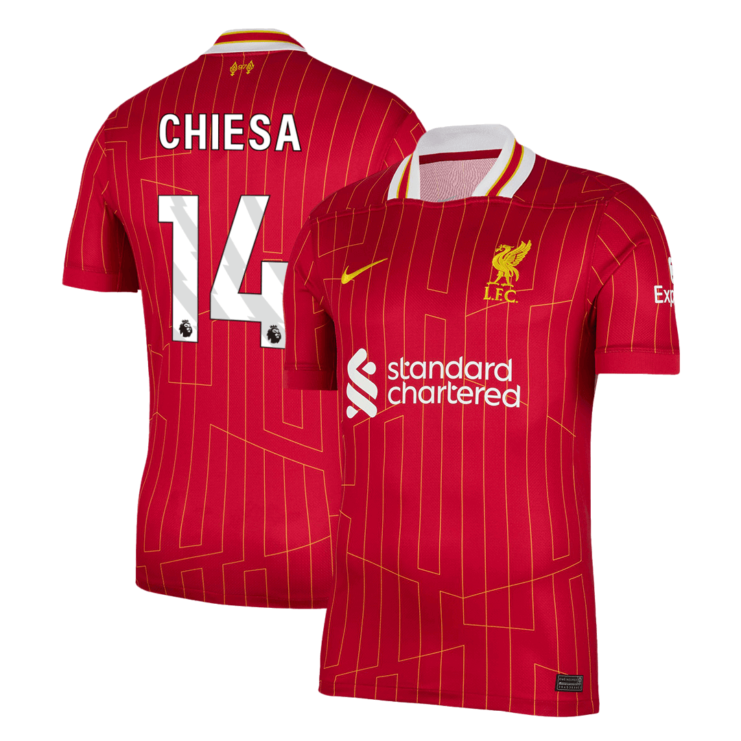 CHIESA #14 Liverpool Home  Soccer Jersey 2024/25 footmaillots.fr
