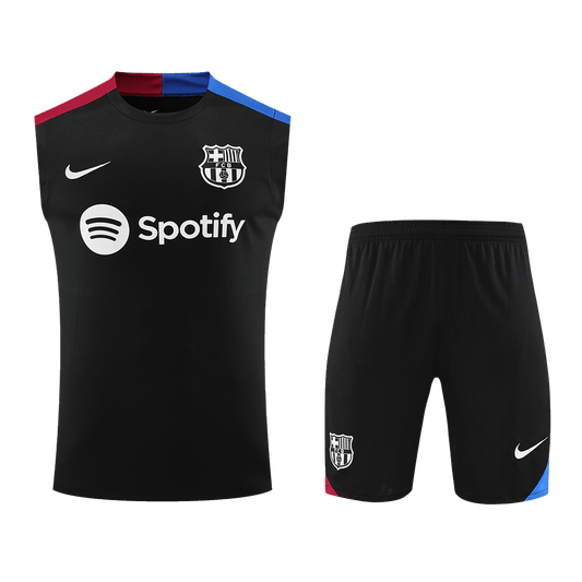Barcelona Pre-Match  Soccer Jersey Vest Kit(Jersey+Shorts) 2024/25 footmaillots.fr
