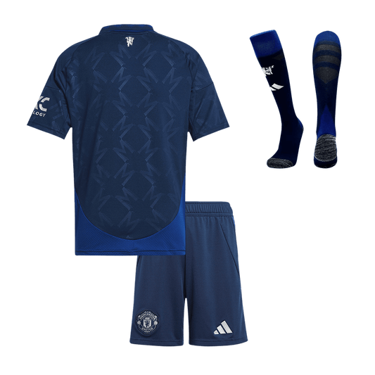 Kid's Manchester United Away  Soccer Jersey Kit(Jersey+Shorts+Socks) 2024/25 footmaillots.fr