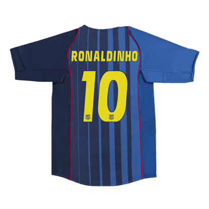 Retro RONALDINHO #10 2004/05 Barcelona Away  Soccer Jersey footmaillots.fr