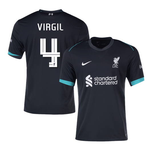 VIRGIL #4 Liverpool Away  Soccer Jersey 2024/25 - UCL footmaillots.fr
