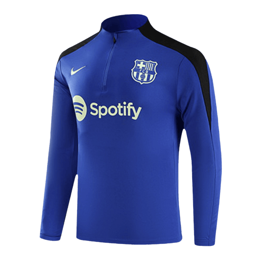 Kid's Barcelona Zipper Sweatshirt Kit(Top+Pants) 2024/25 footmaillots.fr